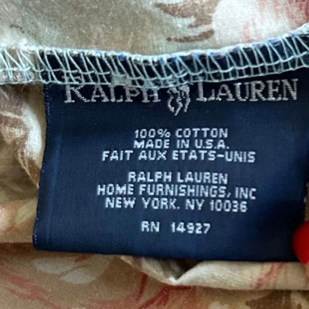 Ralph Lauren Charlotte Standard Pillowcases Set of 2 Floral Pink Sage Green USA